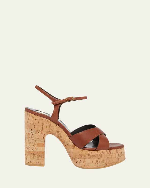 Bianca Leather Cork Platform Sandals